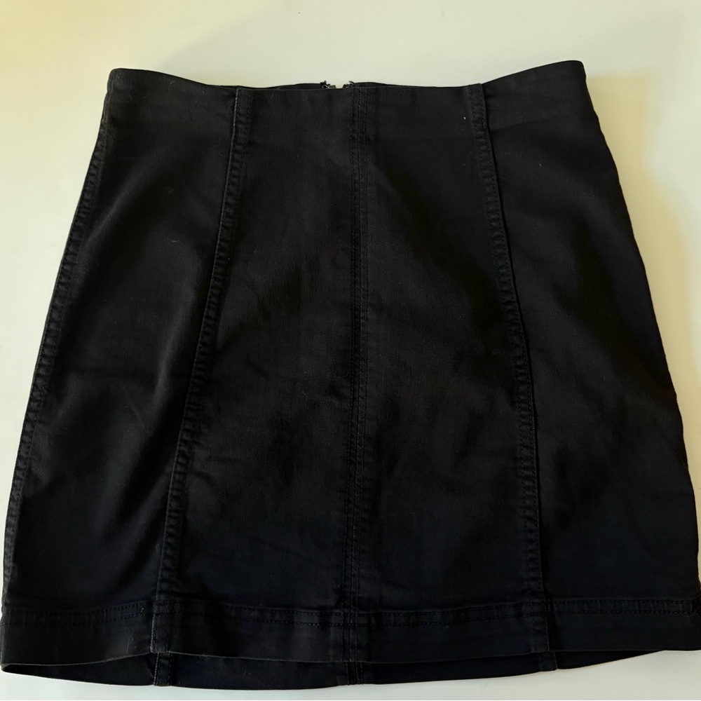 Free People Black Mini Skirt High Rise Fitted Panel Y2K Basic